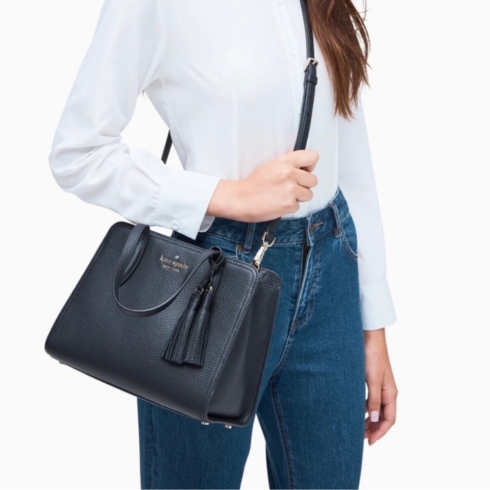 Kate Spade Rowe Small top zip satchel Black Crossbody Bag